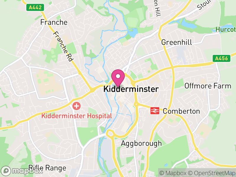 Map of properties for sale in Kidderminster