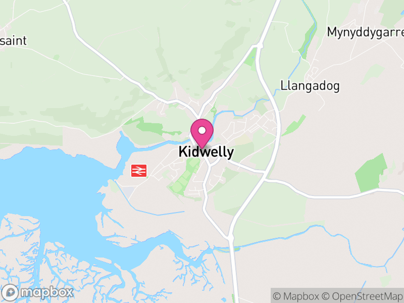 Map of properties for sale in Kidwelly