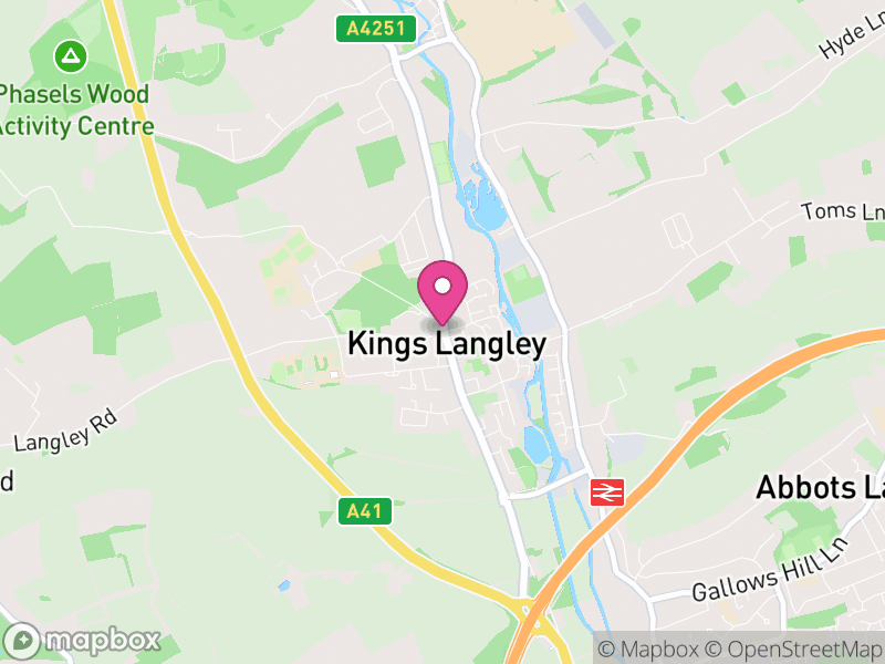 Map of properties for sale in Kings Langley