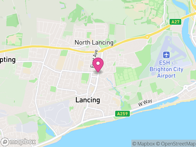 Map of properties for sale in Lancing