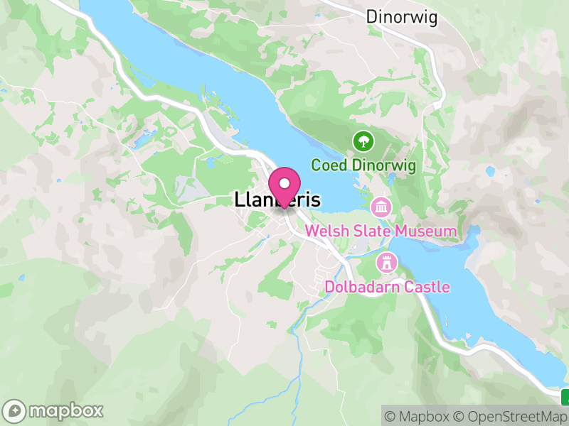 Map of properties for sale in Llanberis