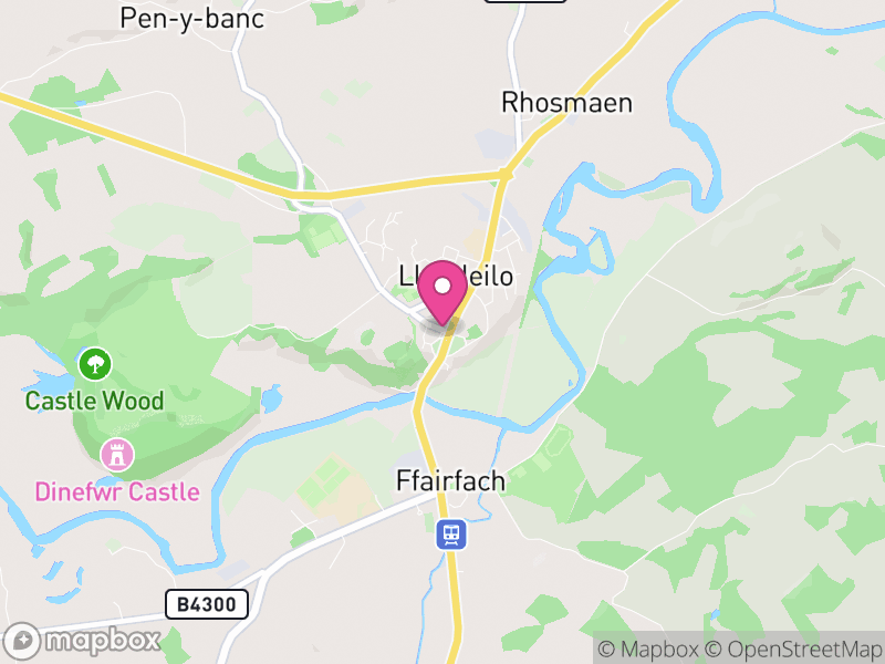Map of properties for sale in Llandeilo