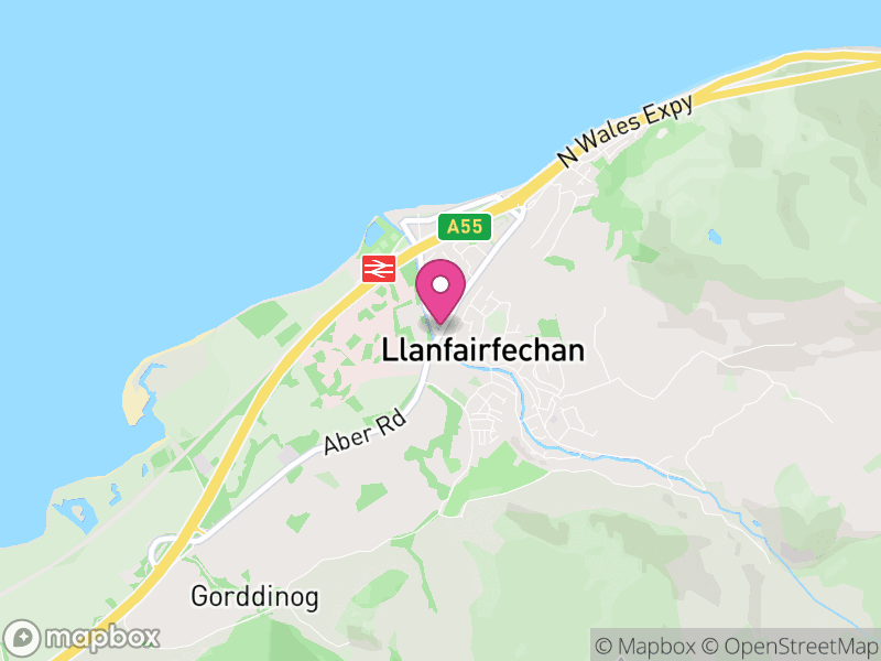 Map of properties for sale in Llanfairfechan