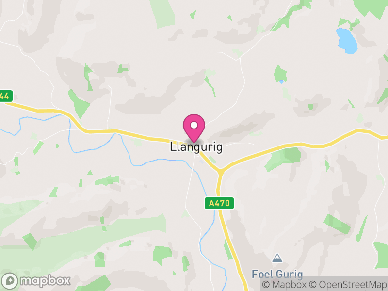 Map of properties for sale in Llangurig