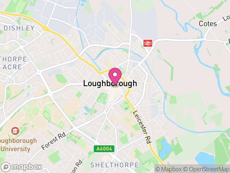 Map of properties for sale in Loughborough
