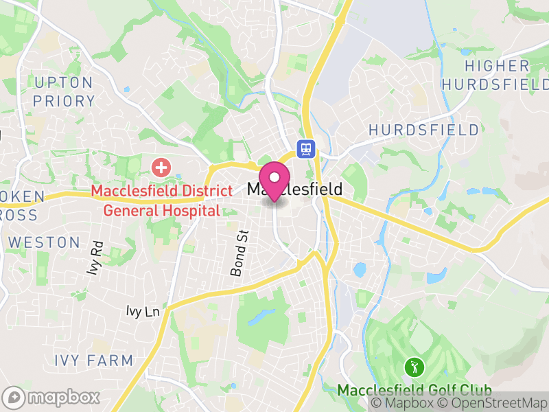 Map of properties for sale in Macclesfield