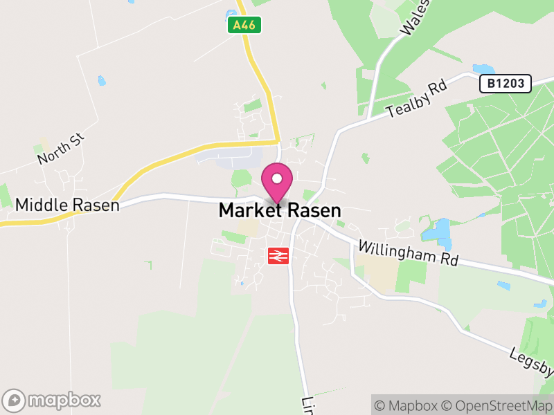 Map of properties for sale in Market Rasen