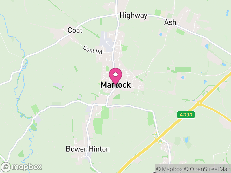 Map of properties for sale in Martock