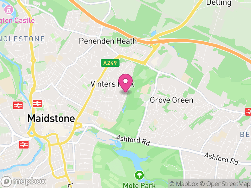 Map of properties for sale in ME14