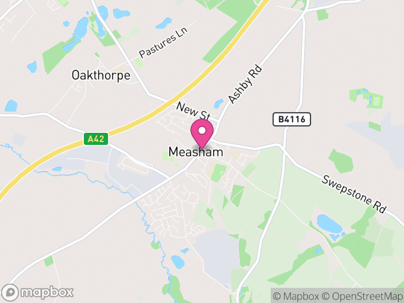 Map of properties for sale in Measham