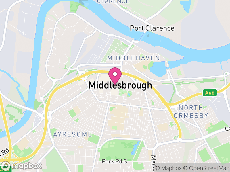 Map of properties for sale in Middlesbrough