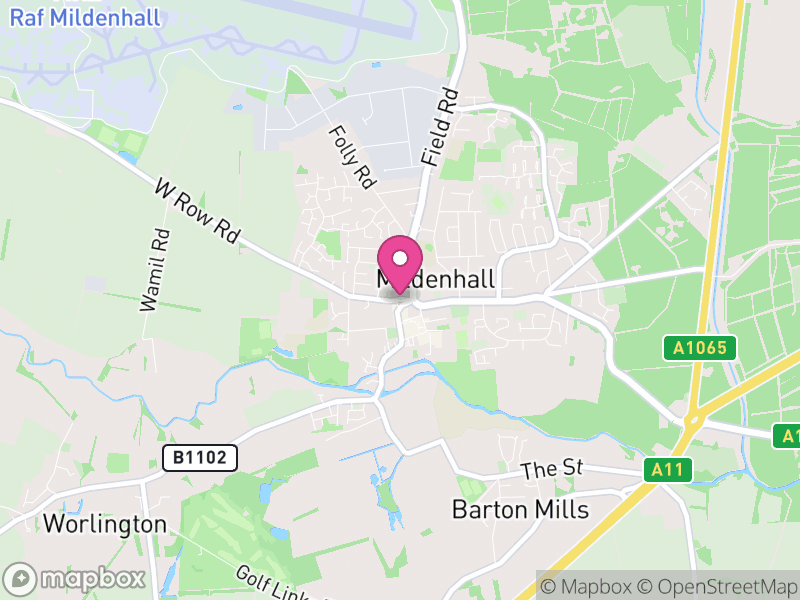 Map of properties for sale in Mildenhall