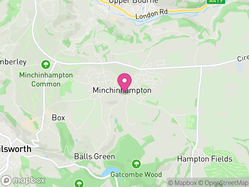 Map of properties for sale in Minchinhampton