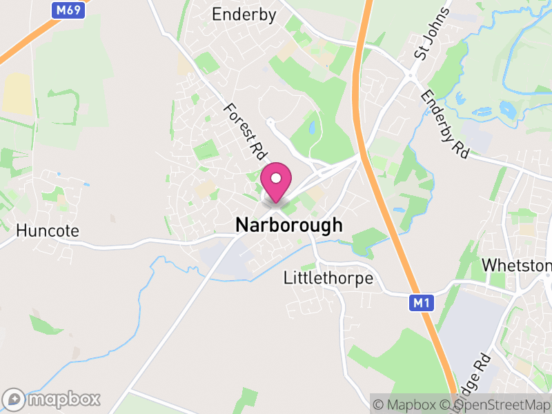 Map of properties for sale in Narborough