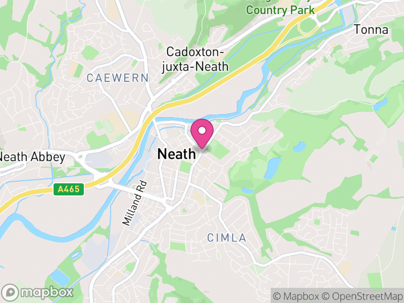 Map of properties for sale in Neath
