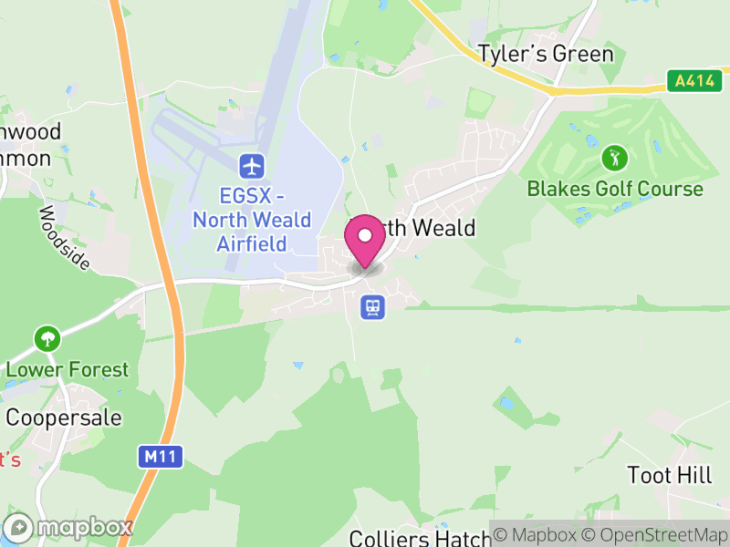 Map of properties for sale in North Weald Bassett