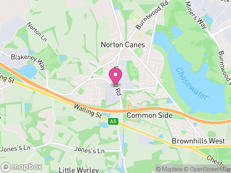 Map of properties for sale in Norton Canes