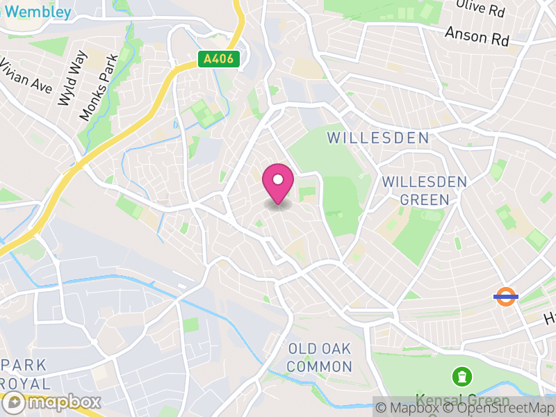 Map of properties for sale in NW10
