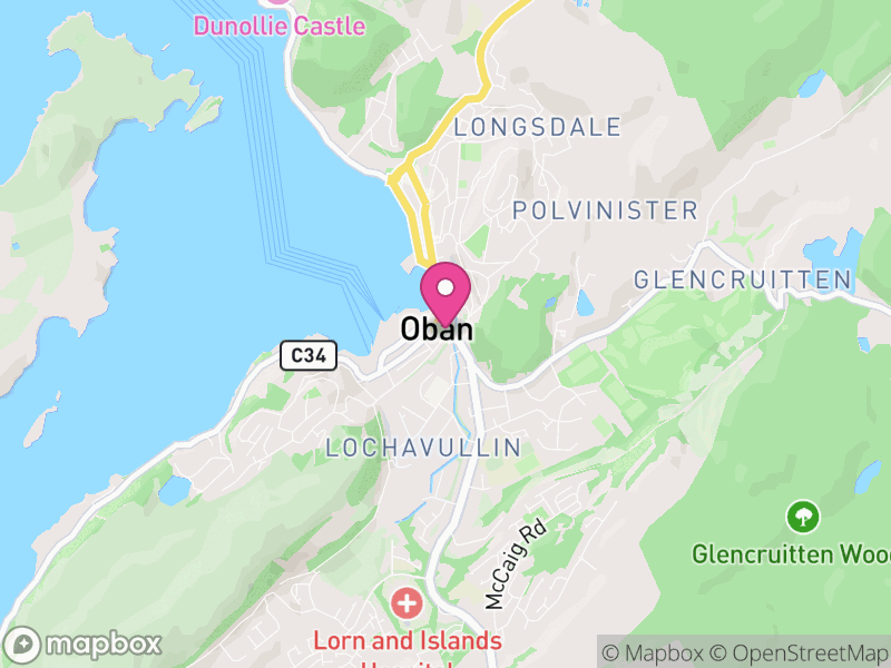 Map of properties for sale in Oban