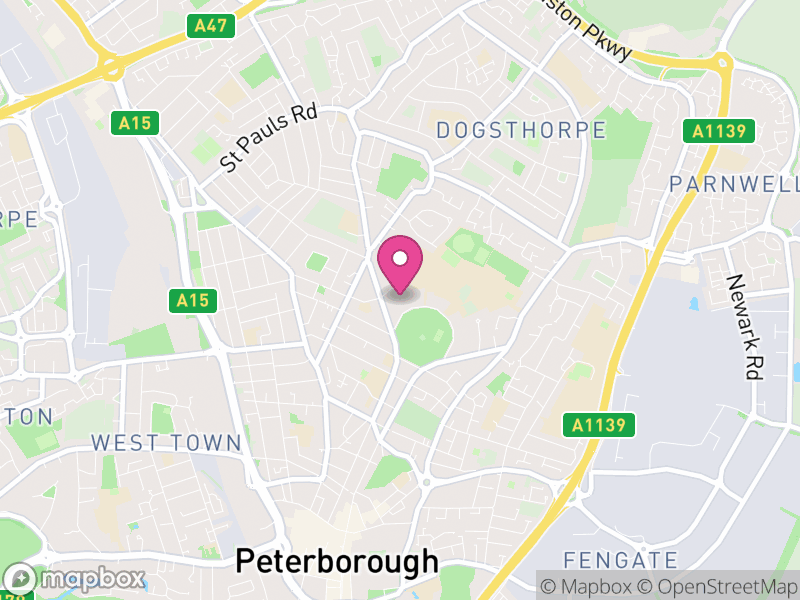 Map of properties for sale in PE1