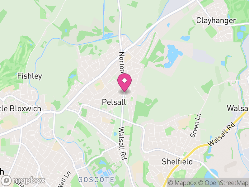 Map of properties for sale in Pelsall