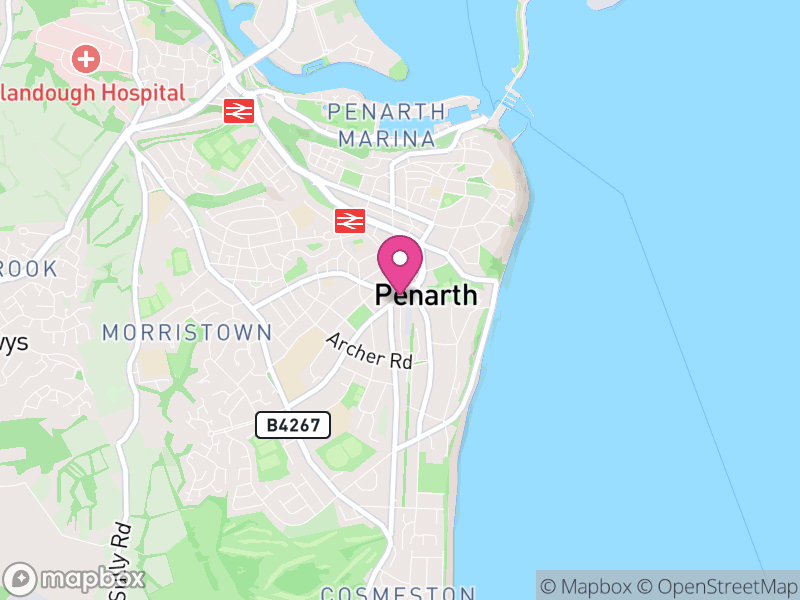 Map of properties for sale in Penarth