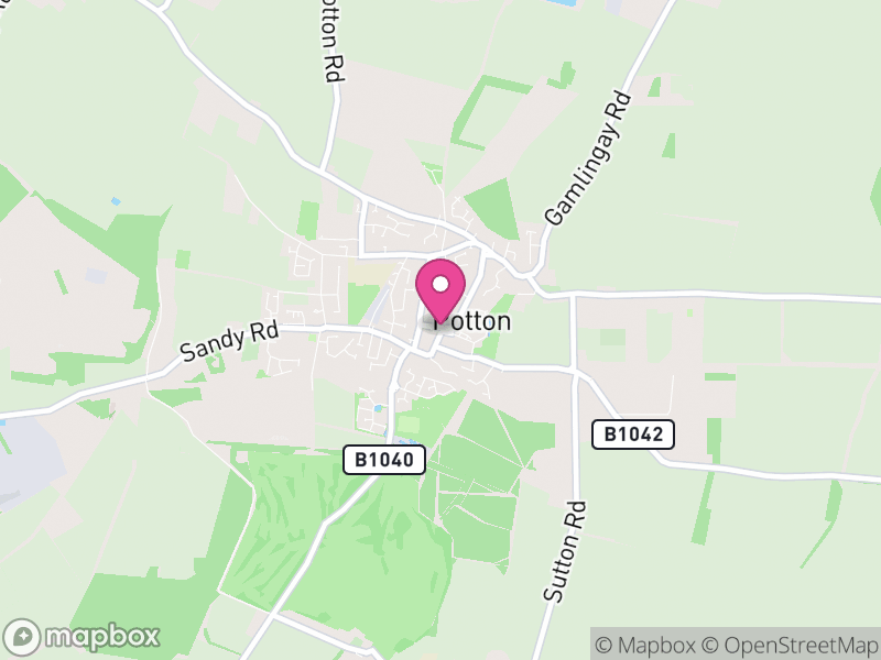 Map of properties for sale in Potton