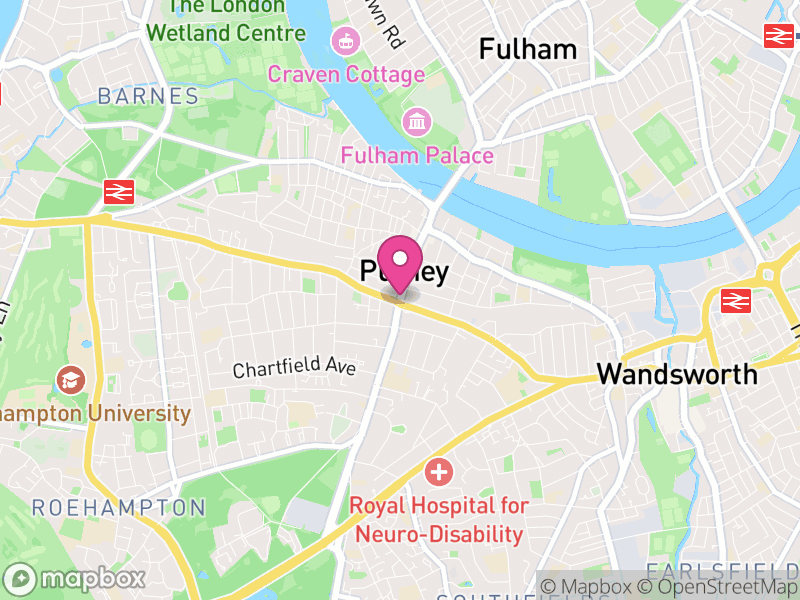 Map of properties for sale in Putney