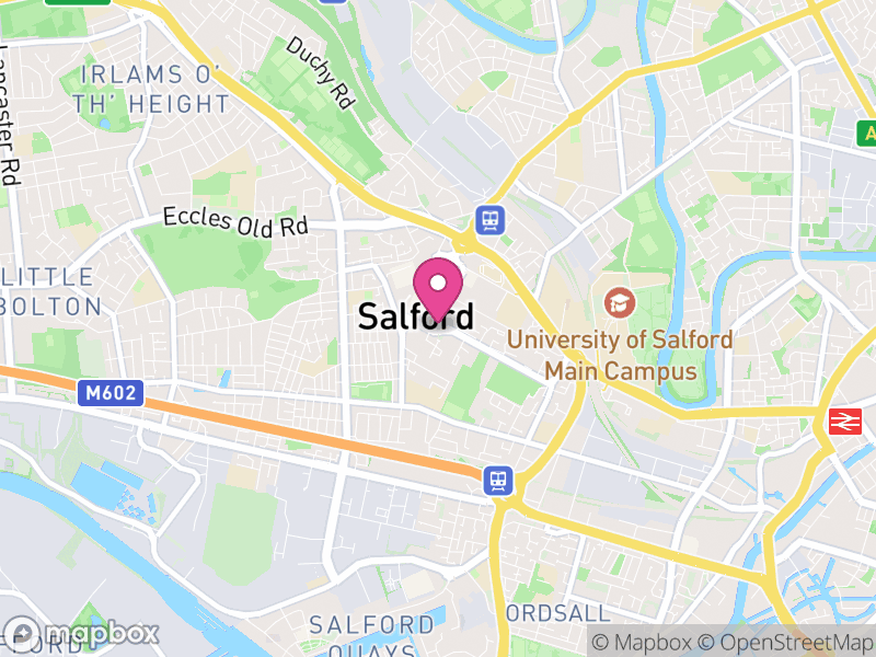 Map of properties for sale in Salford