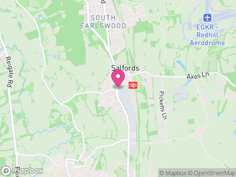 Map of properties for sale in Salfords
