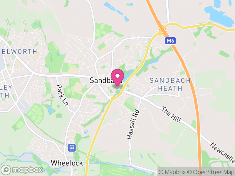 Map of properties for sale in Sandbach