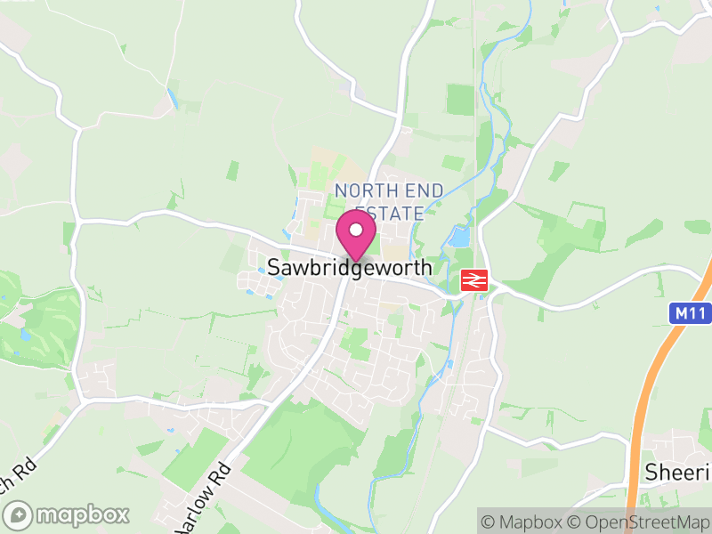 Map of properties for sale in Sawbridgeworth