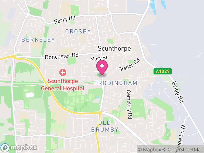 Map of properties for sale in Scunthorpe
