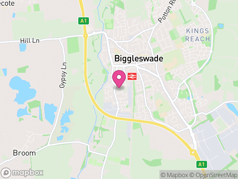 Map of properties for sale in SG18