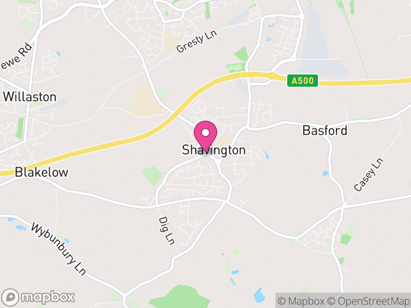 Map of properties for sale in Shavington