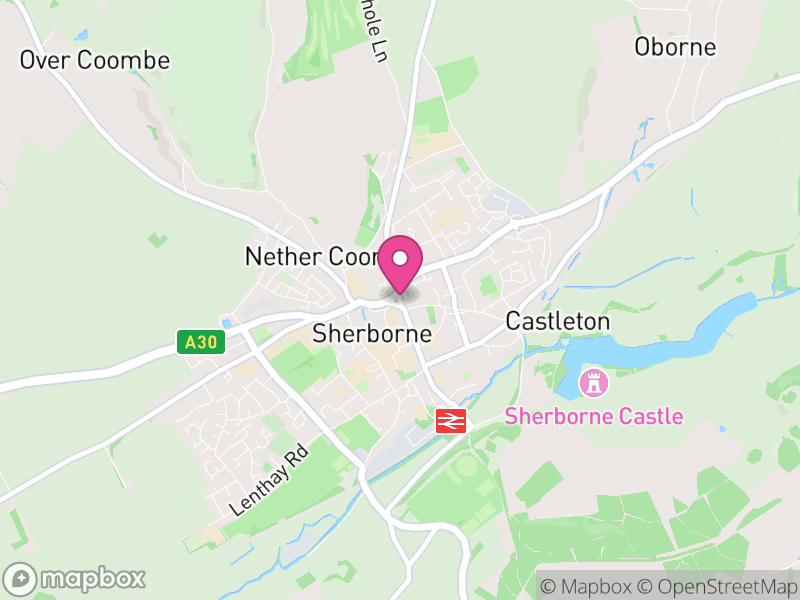 Map of properties for sale in Sherborne
