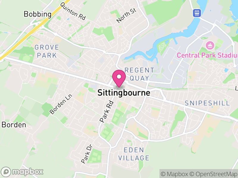 Map of properties for sale in Sittingbourne
