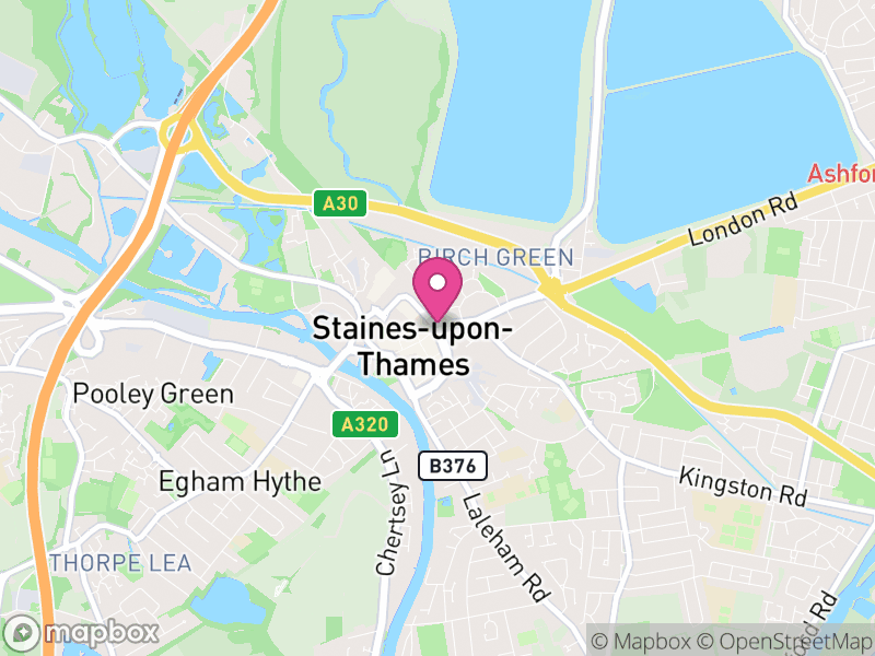 Map of properties for sale in Staines
