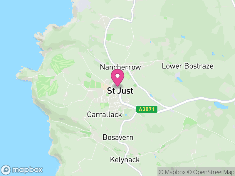 Map of properties for sale in St Just