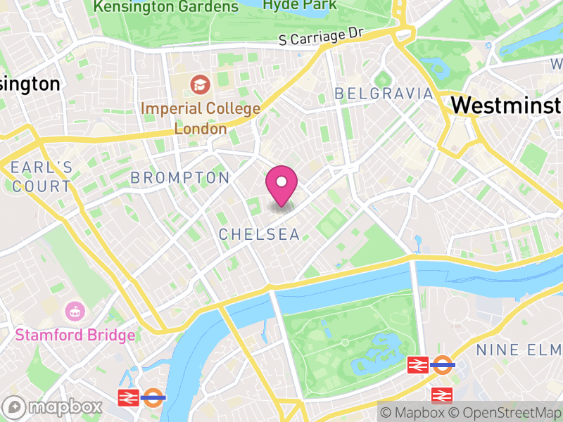 Map of properties for sale in SW3
