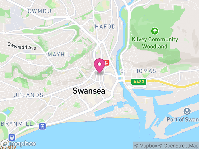 Map of properties for sale in Swansea