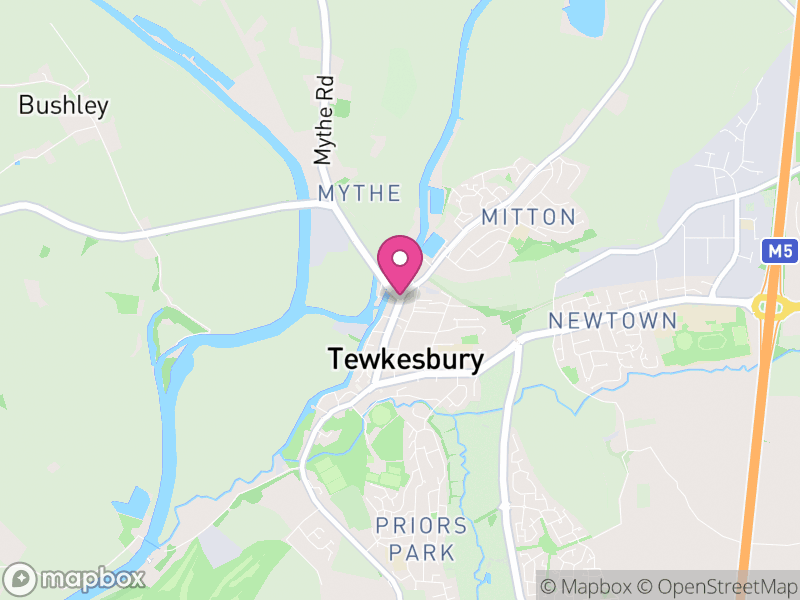 Map of properties for sale in Tewkesbury