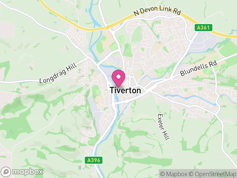 Map of properties for sale in Tiverton