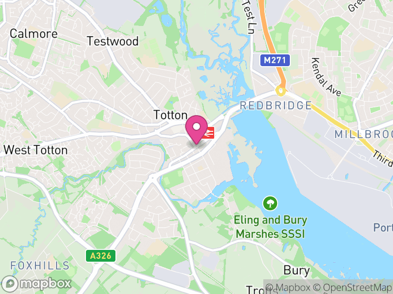 Map of properties for sale in Totton