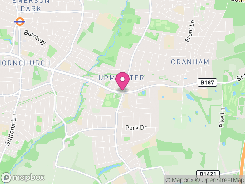 Map of properties for sale in Upminster