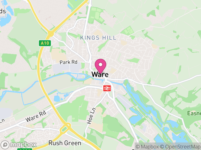 Map of properties for sale in Ware