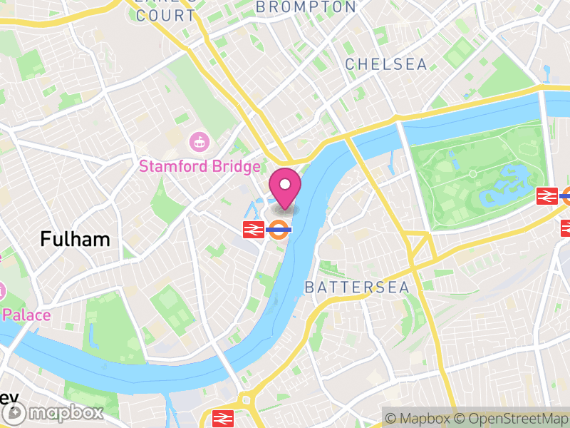 Map of properties for sale in West Brompton