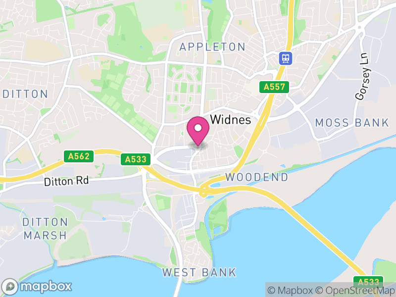 Map of properties for sale in Widnes
