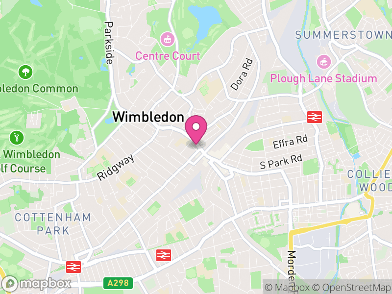 Map of properties for sale in Wimbledon
