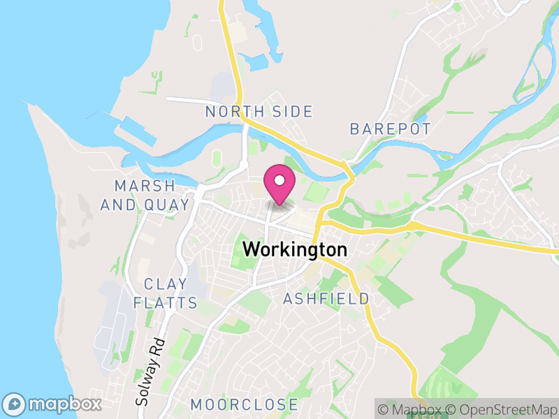 Map of properties for sale in Workington